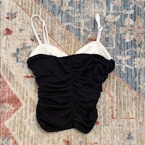 Amazon Black and White Ruched Camisole